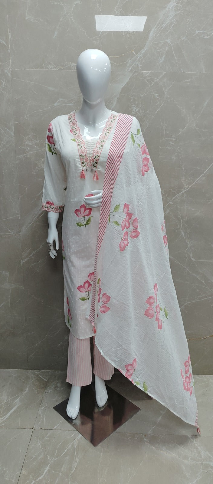 Pure cotton with lining three piece set (B666)
