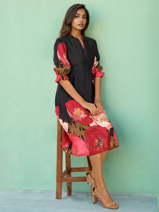 Pure muslin one piece dress (A1805)