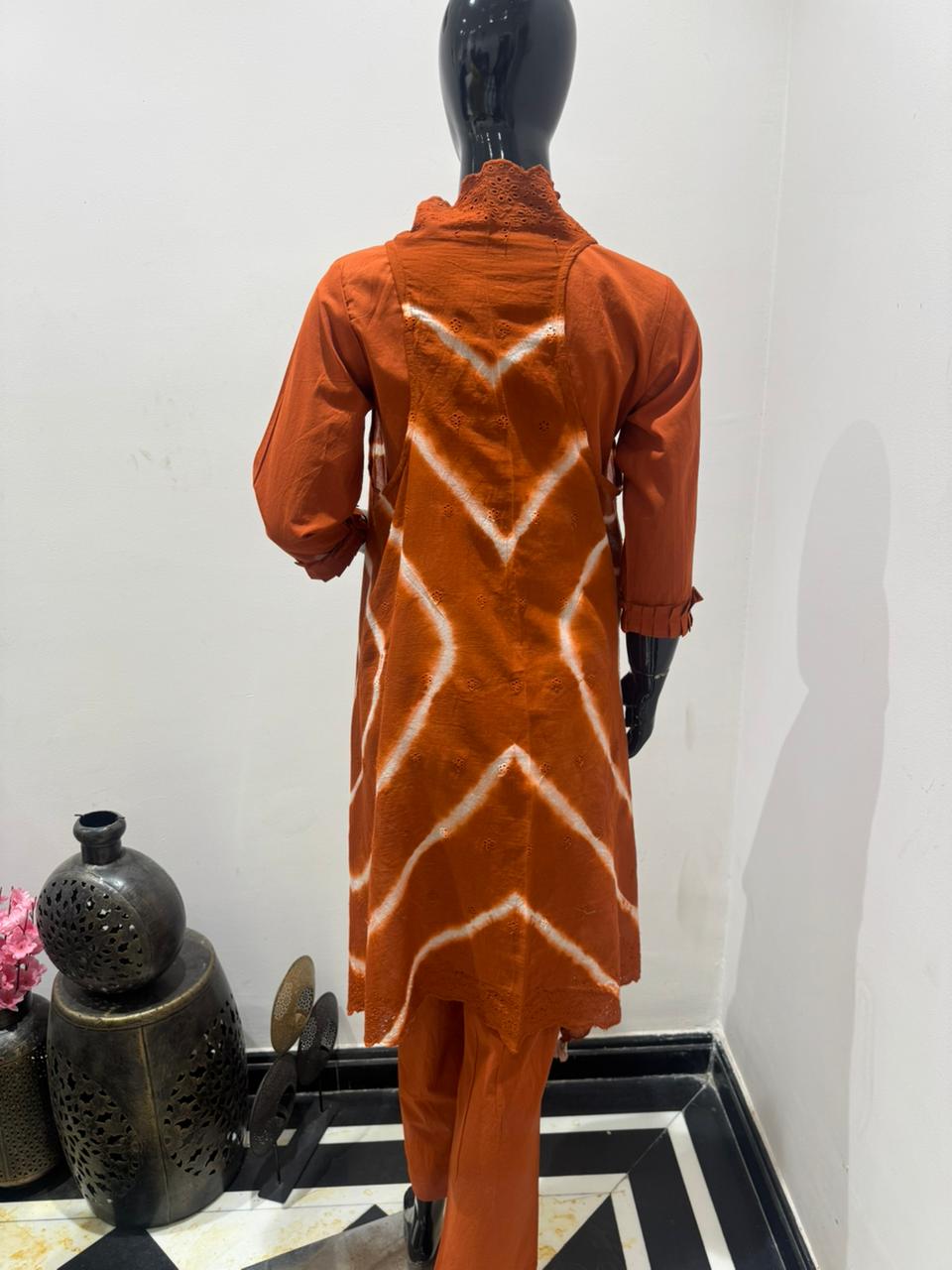 Pure cotton with detachable shrug three piece set (A1371)