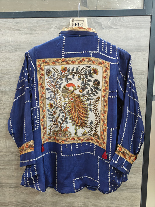 Pure crape bandani print smart shirt (B825)