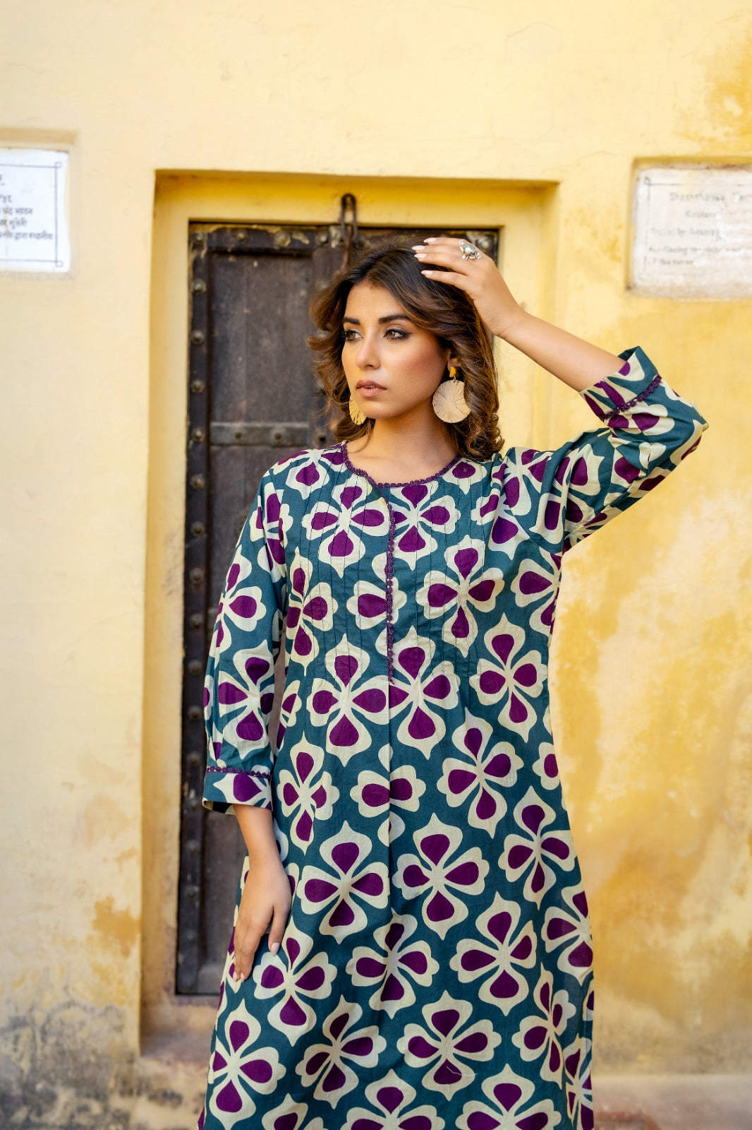 Smart pure cotton with pintex two piece cordset (P2064)