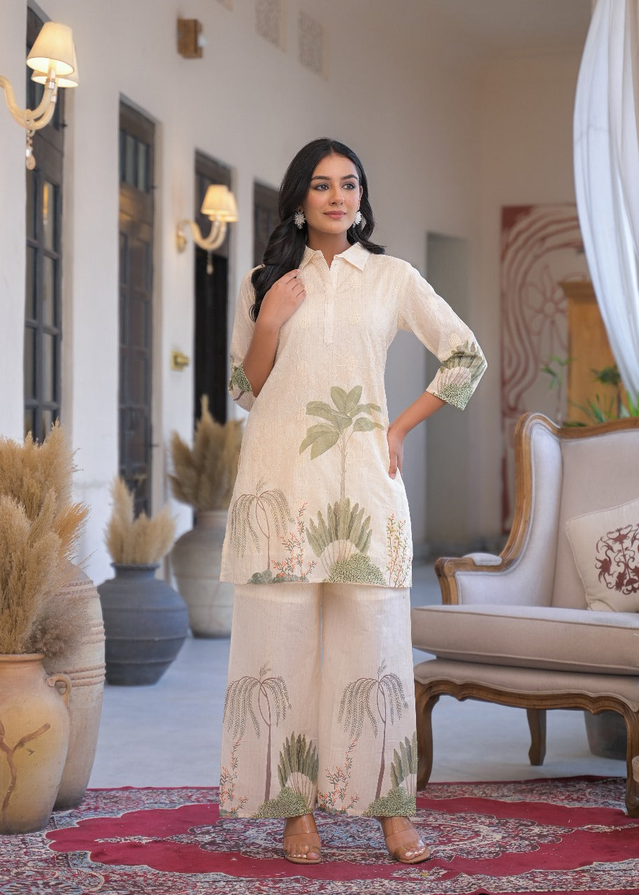 Light green with lining fully thread work two piece cordset (slim fit advice one size up) (P2048)
