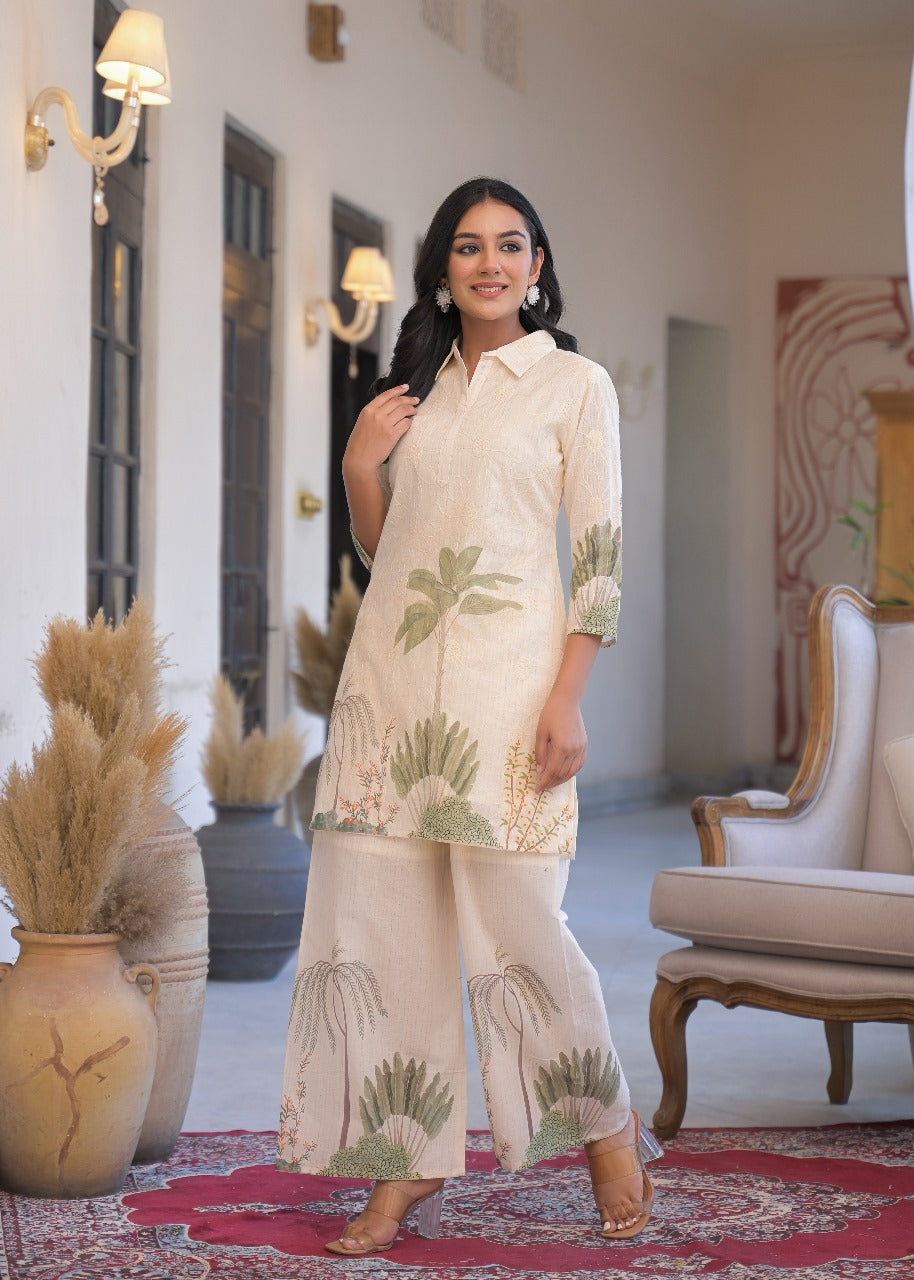 Light green with lining fully thread work two piece cordset (slim fit advice one size up) (P2048)