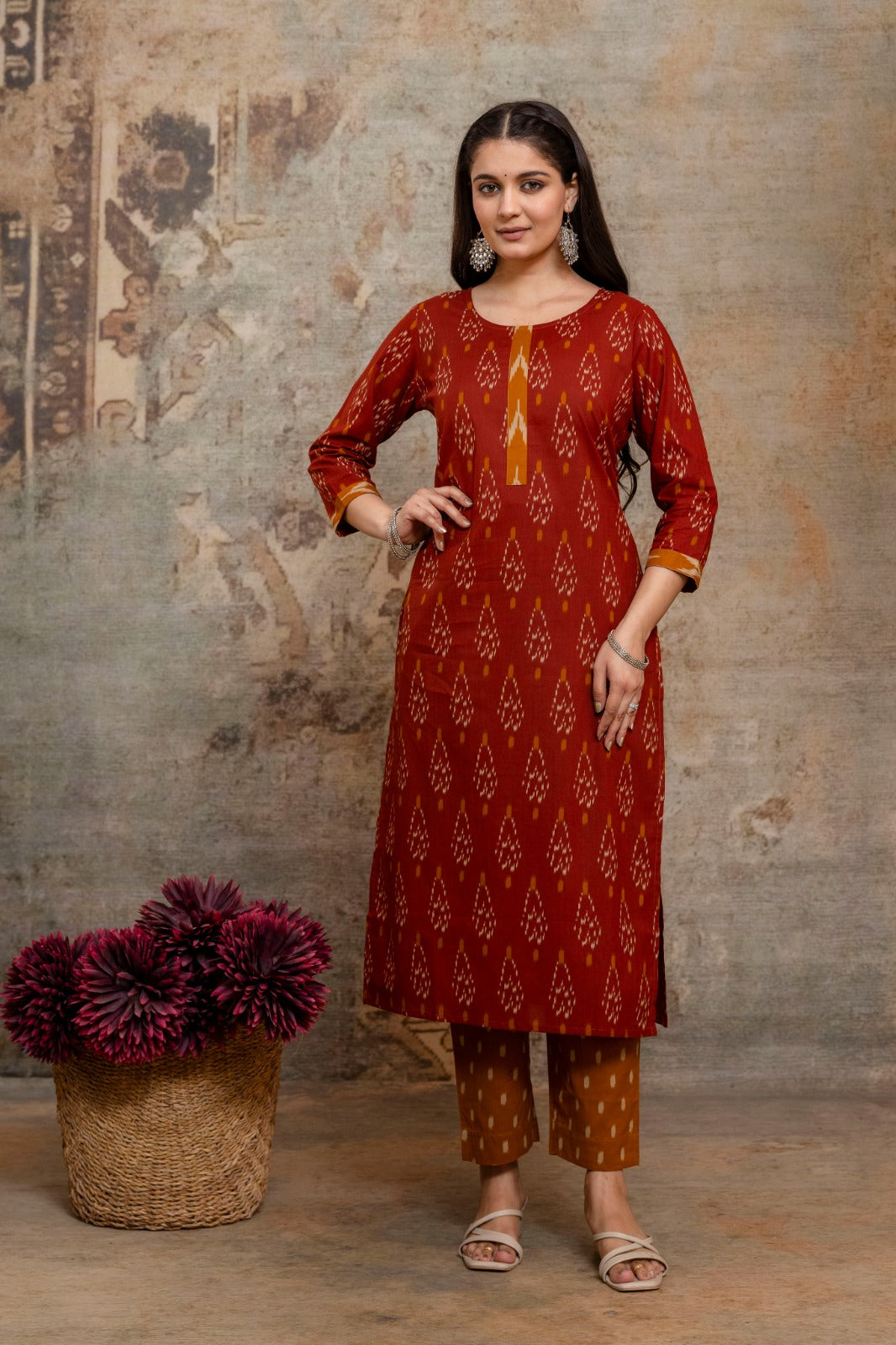 Pure cotton with quilted jacket three piece set A(1335)