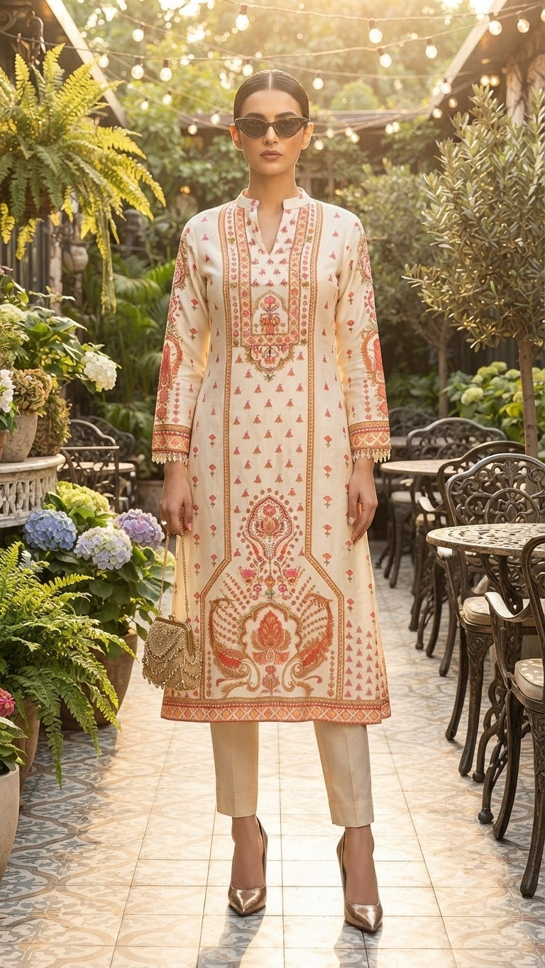 Natural crape smart two piece cordset (C546)