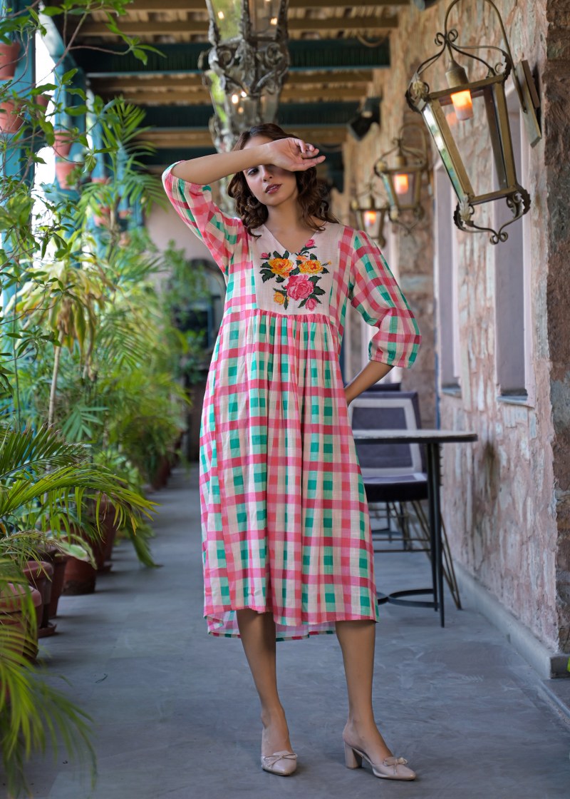 Linen one piece dress (B739)