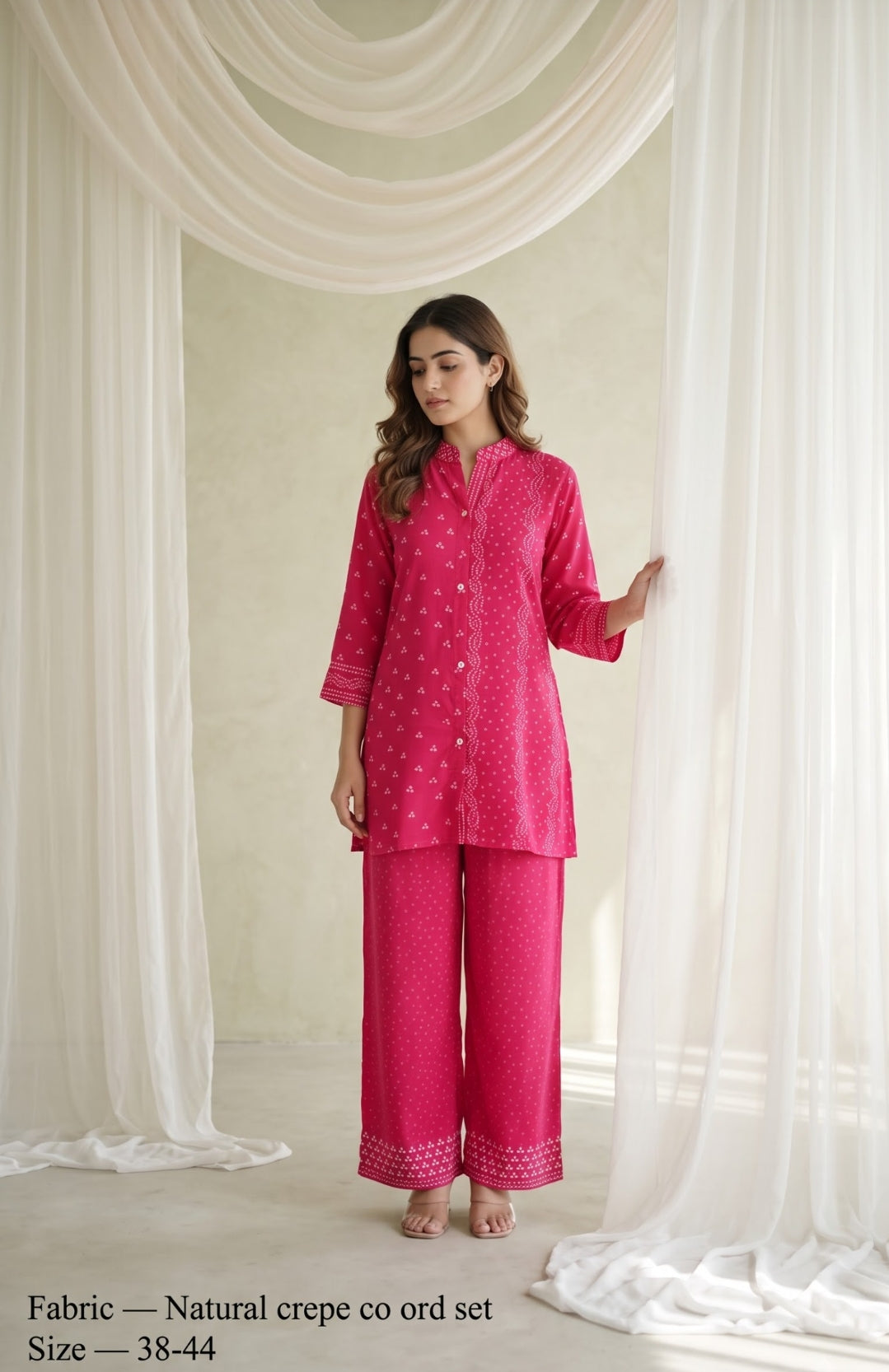 Natural crape smart two piece cordset (C444)