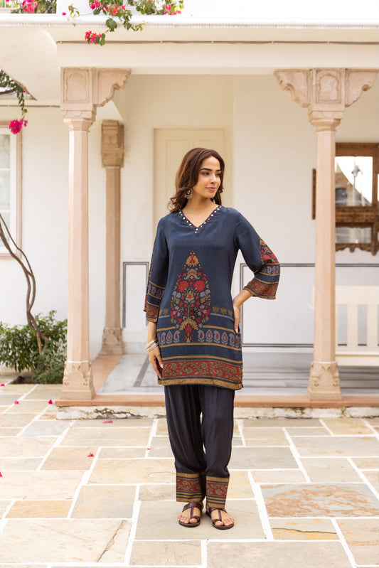 Crape with farshi salwar smart two piece cordset (C715)