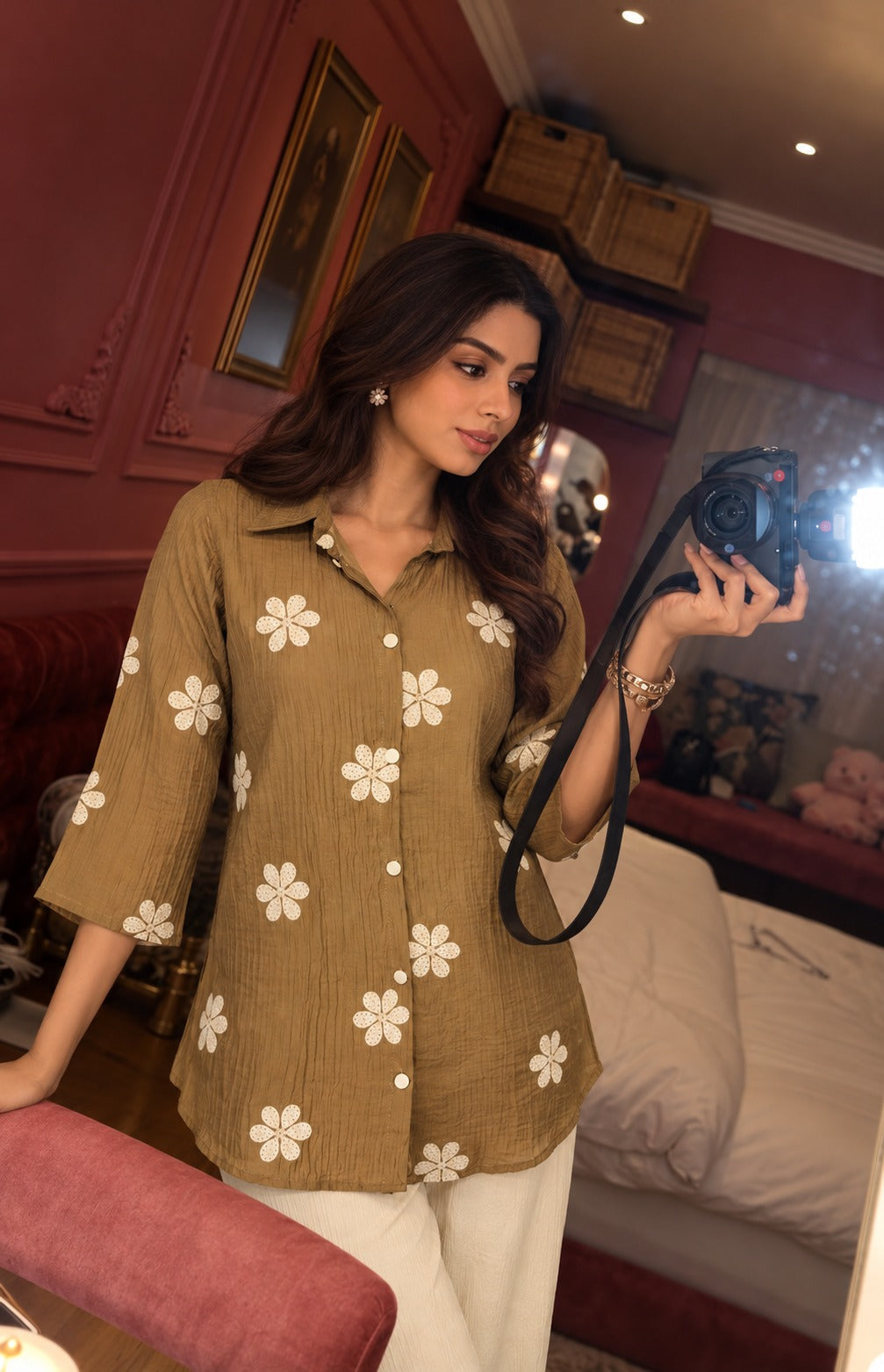 Imported cotton with wide plazo two piece cordset (S429)