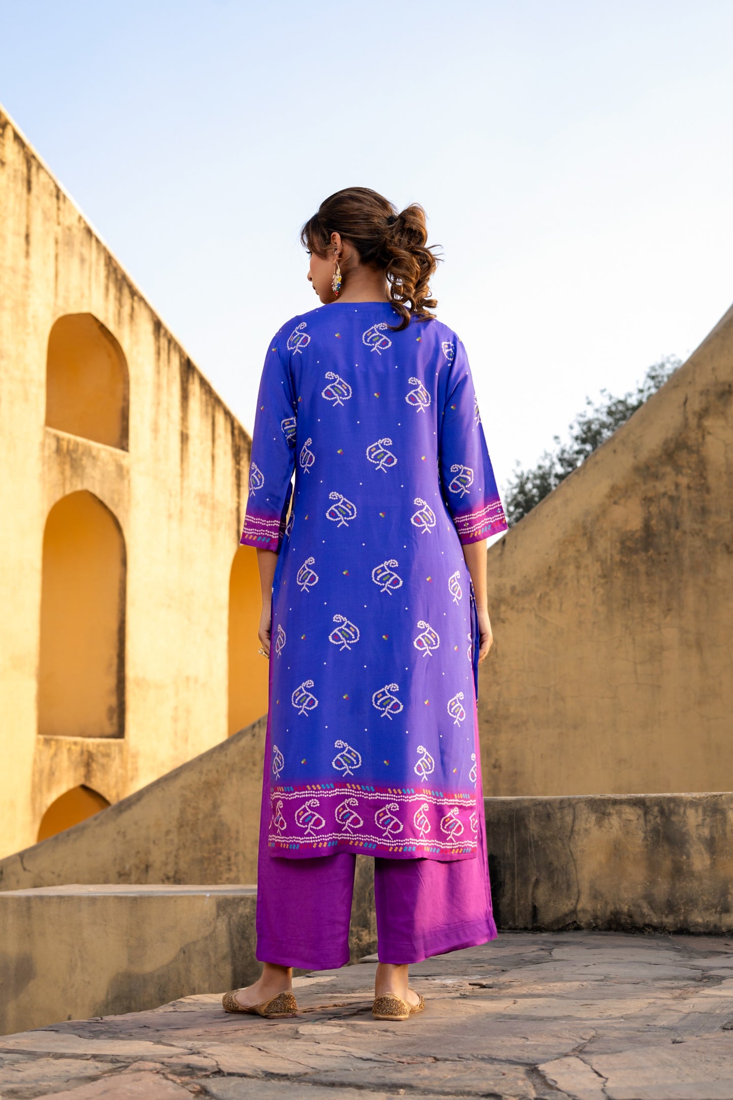 Purple 💜 bandani print pure mul silk two piece cordset (A266)