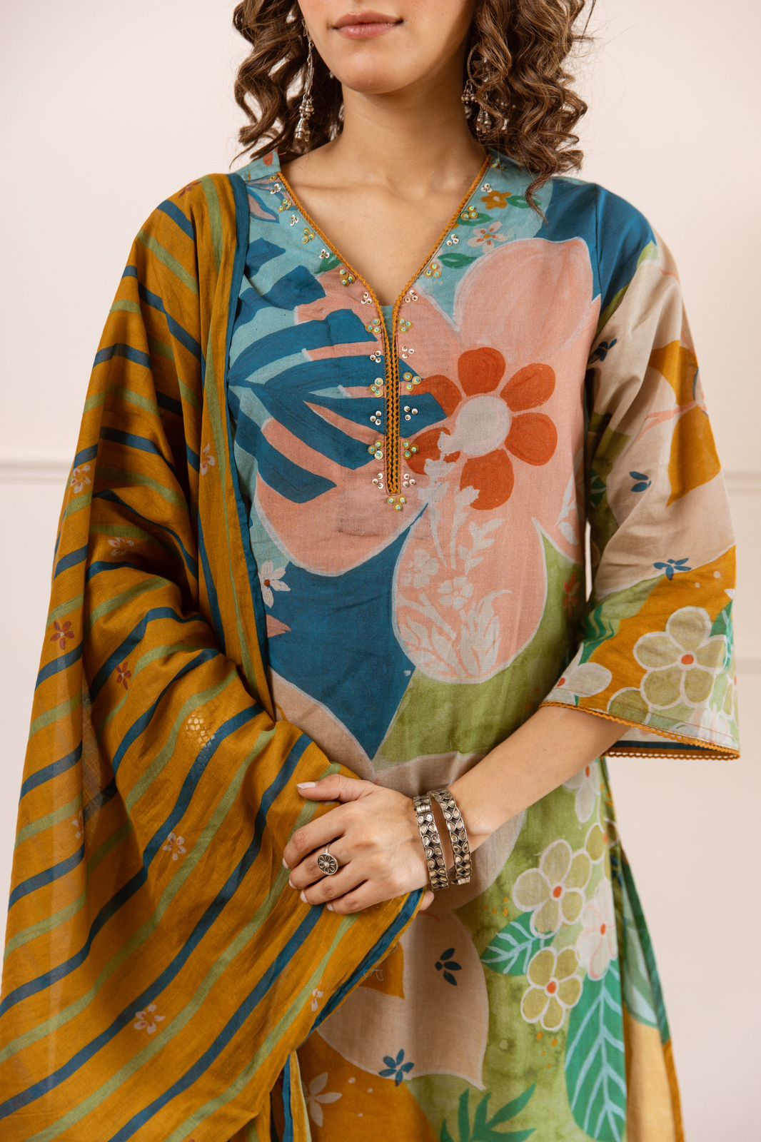 Pure cotton digital print very smart three piece set (B444) (dispatch next week)