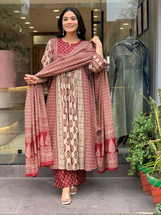 Pure cotton flared three piece set (S343)