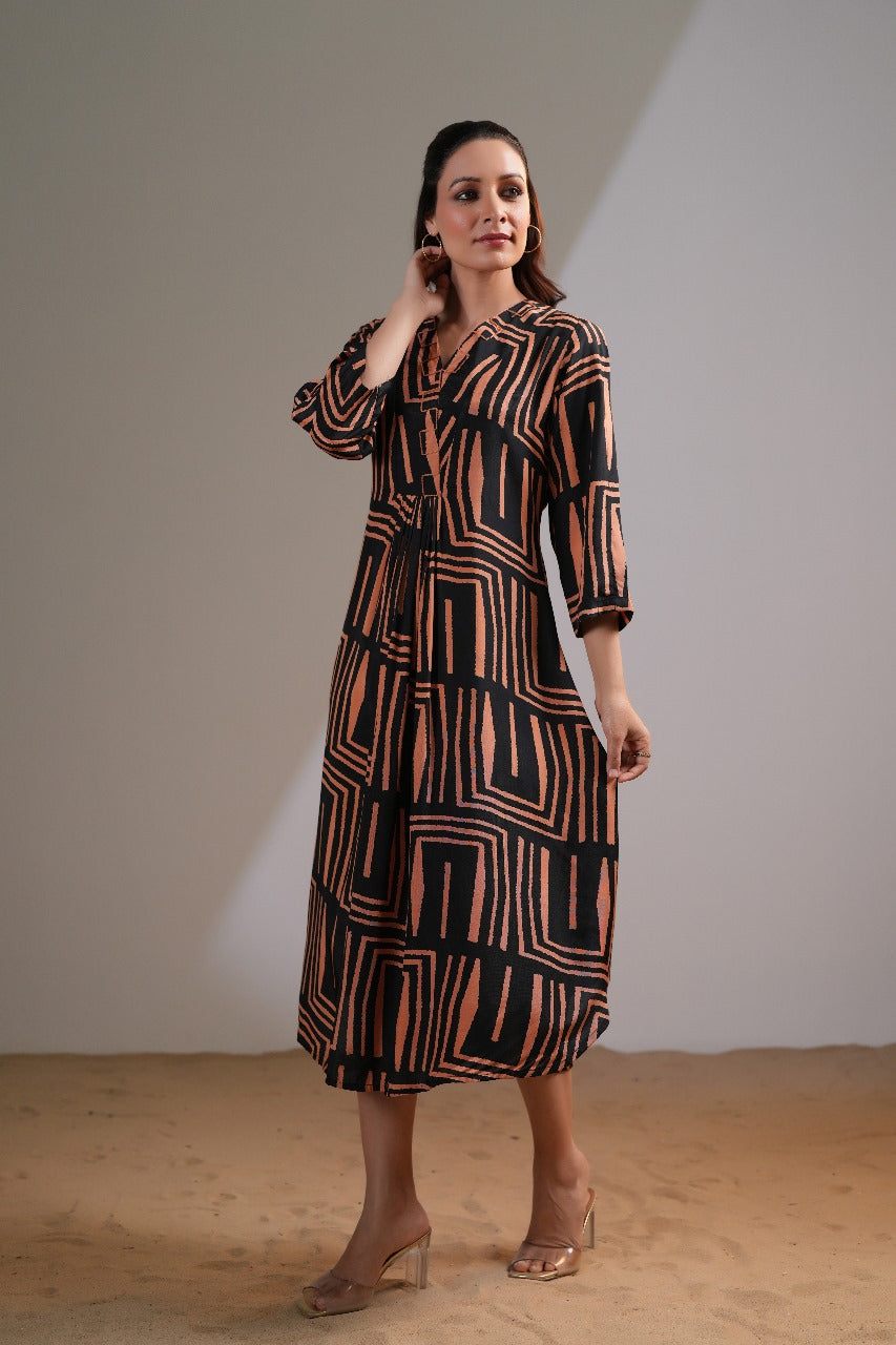 Russian silk one piece dress (P2005)