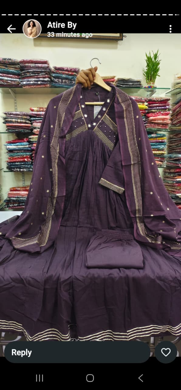 Purple pure cotton three piece set (A1115)
