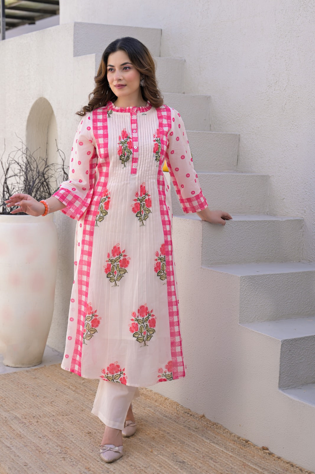 Pure mul cotton with lining very summery smart two piece set (B1038)