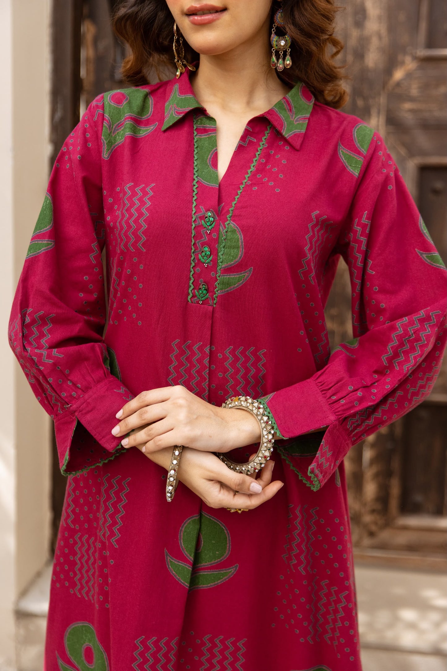 Handloom cotton smart two piece cordset (C280)