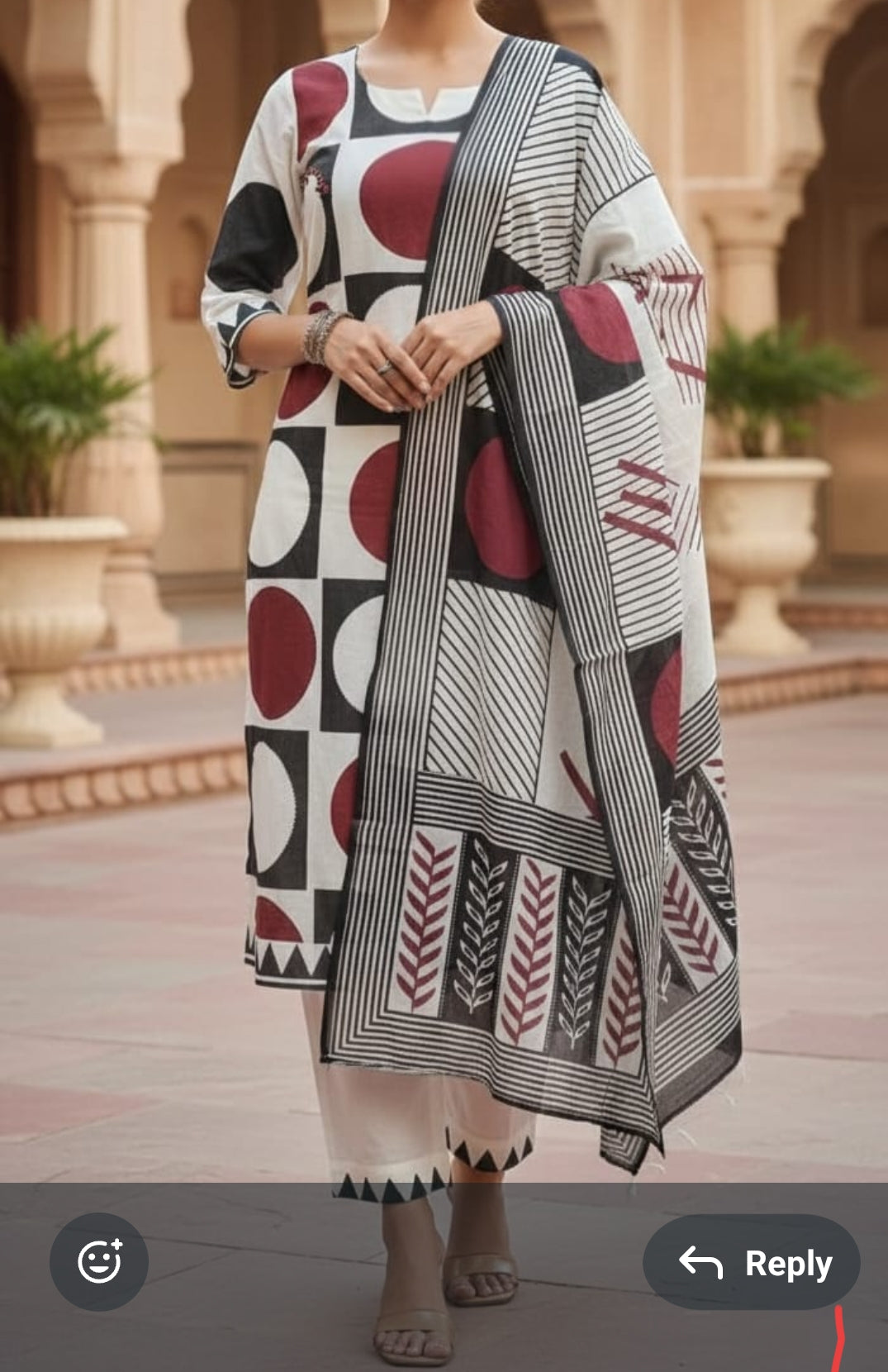 Pure cotton with lining three piece set (B163)