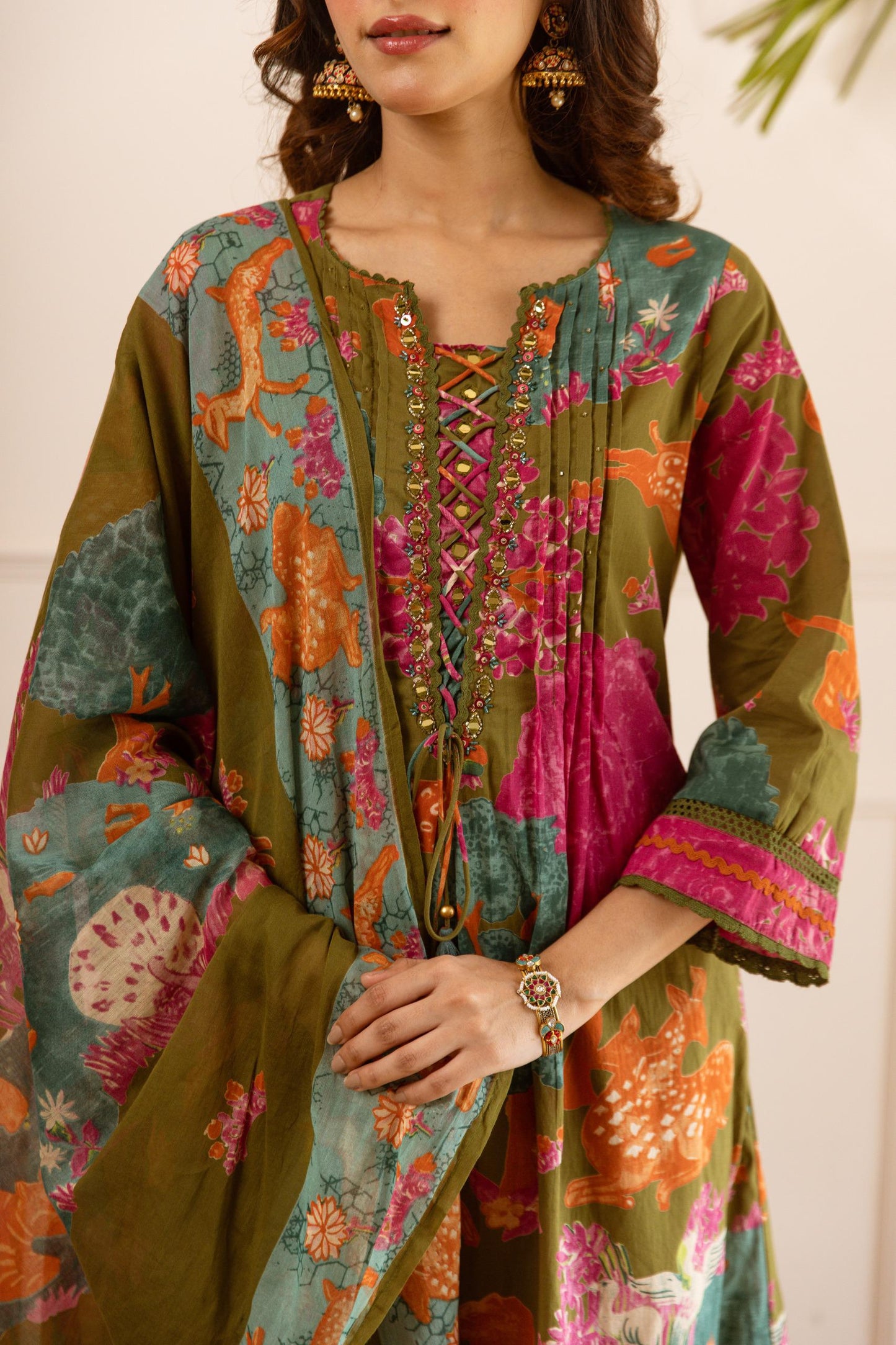 Pure cotton digital print three piece set (B207)