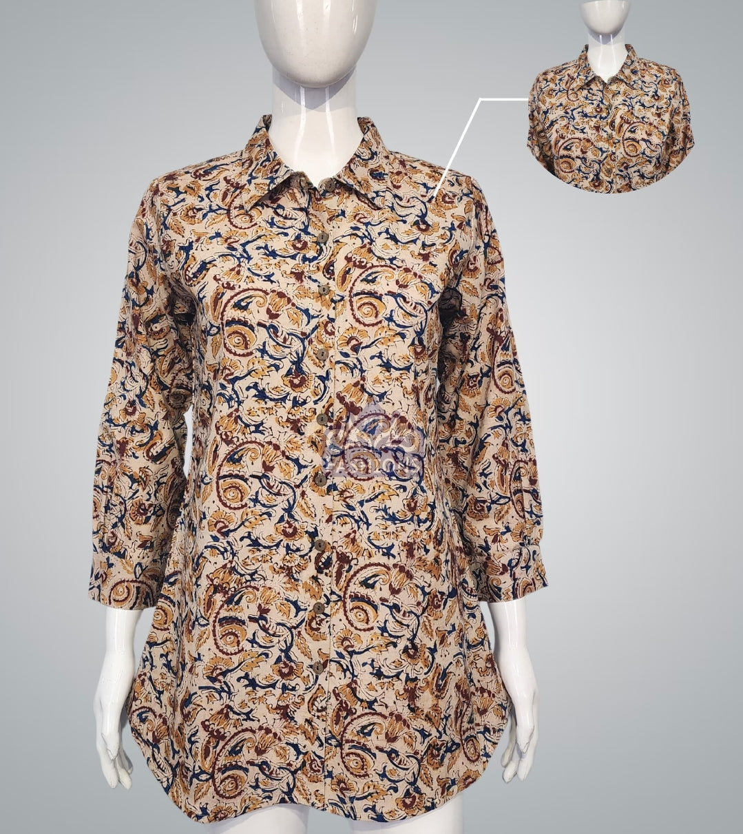 Pure cotton kalamkari shirt (P1967)