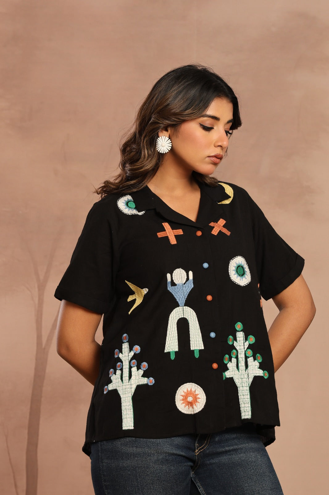 Cotton full thread work only top (A1990)