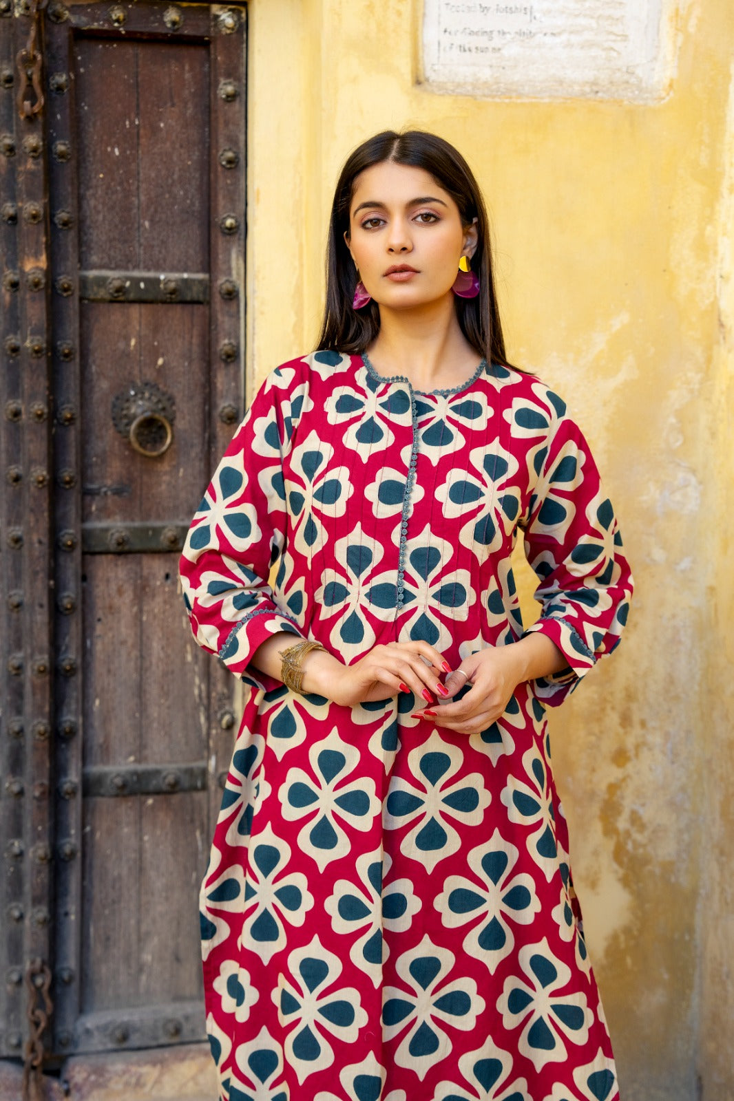Smart pure cotton with pintex two piece cordset (P2065)