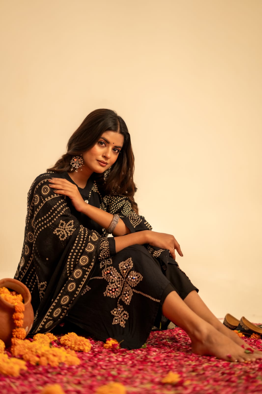 Black bandani cotton. Liva three piece set (A976)