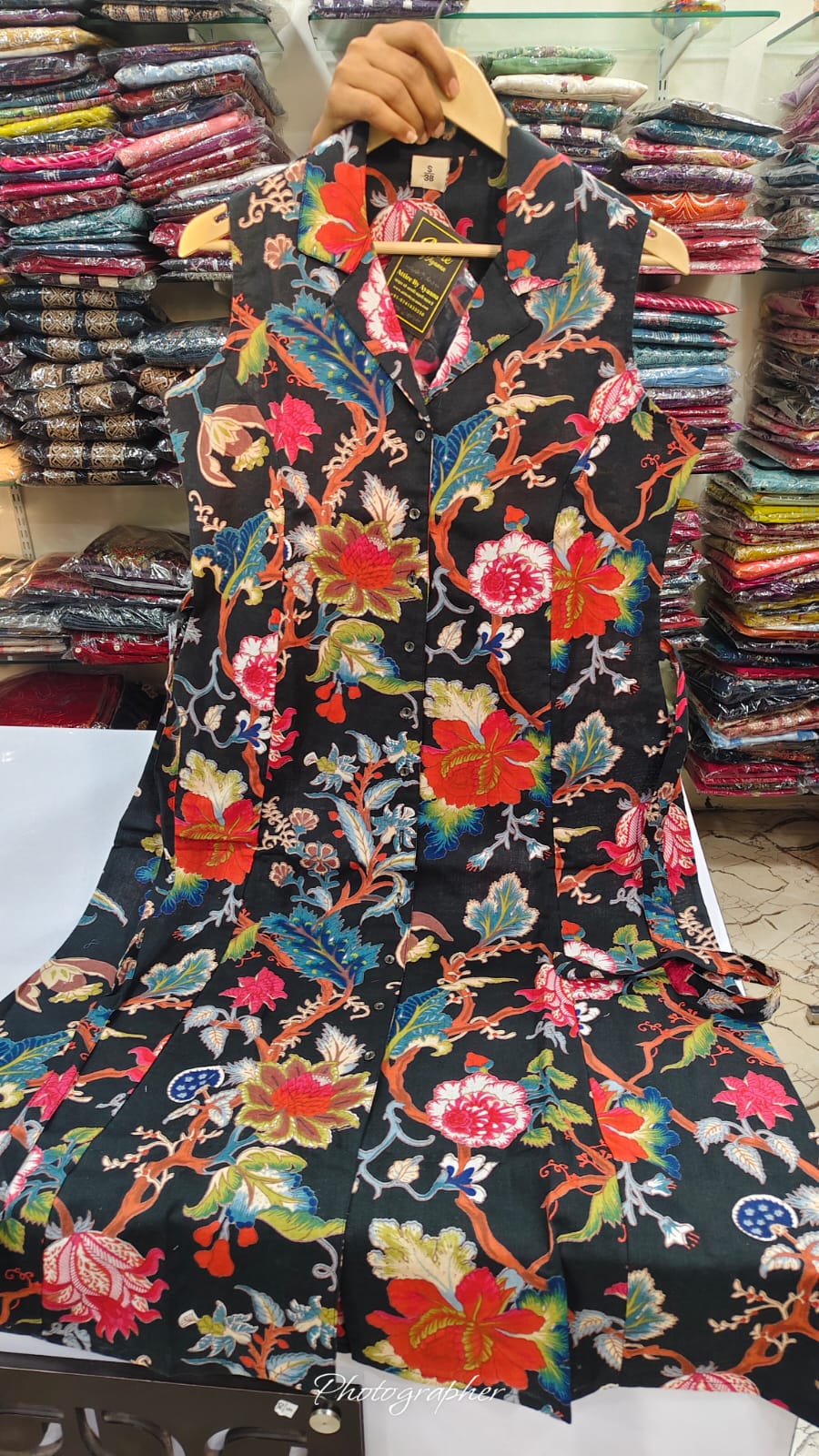 Pure cotton with optional half sleeves one piece dress(A1921)