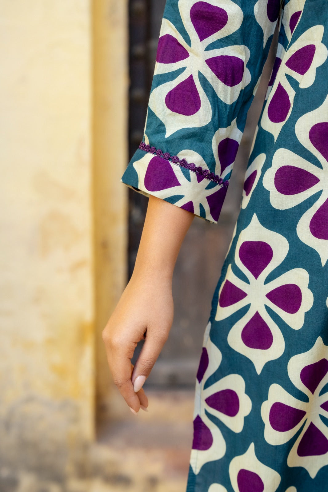 Smart pure cotton with pintex two piece cordset (P2064)