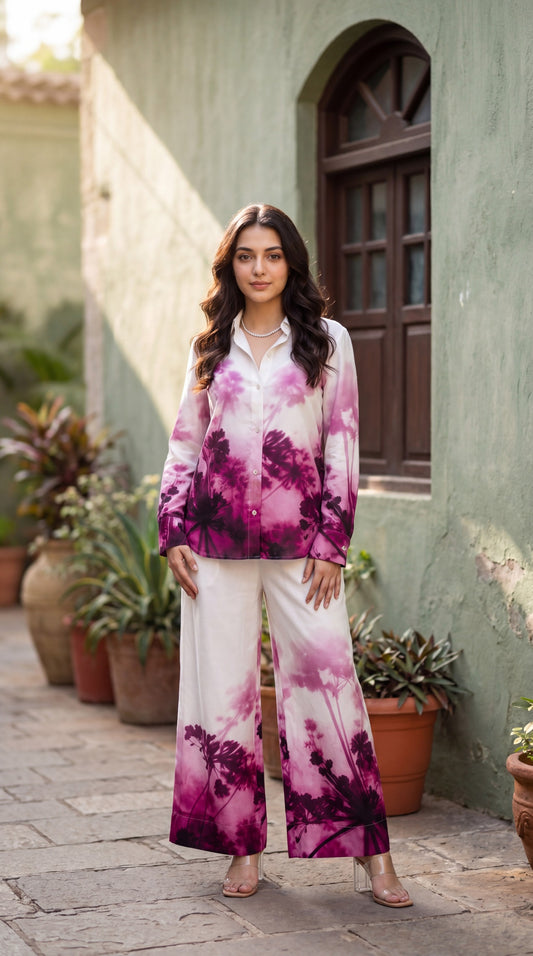 Pure muslin with lining both in top and bottom smart two piece cordset (B1014)