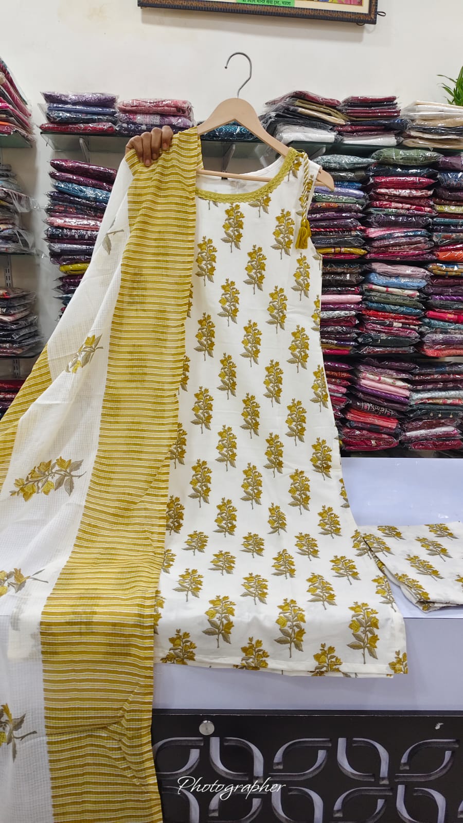 Pure cotton with lining smart three piece set (B586)