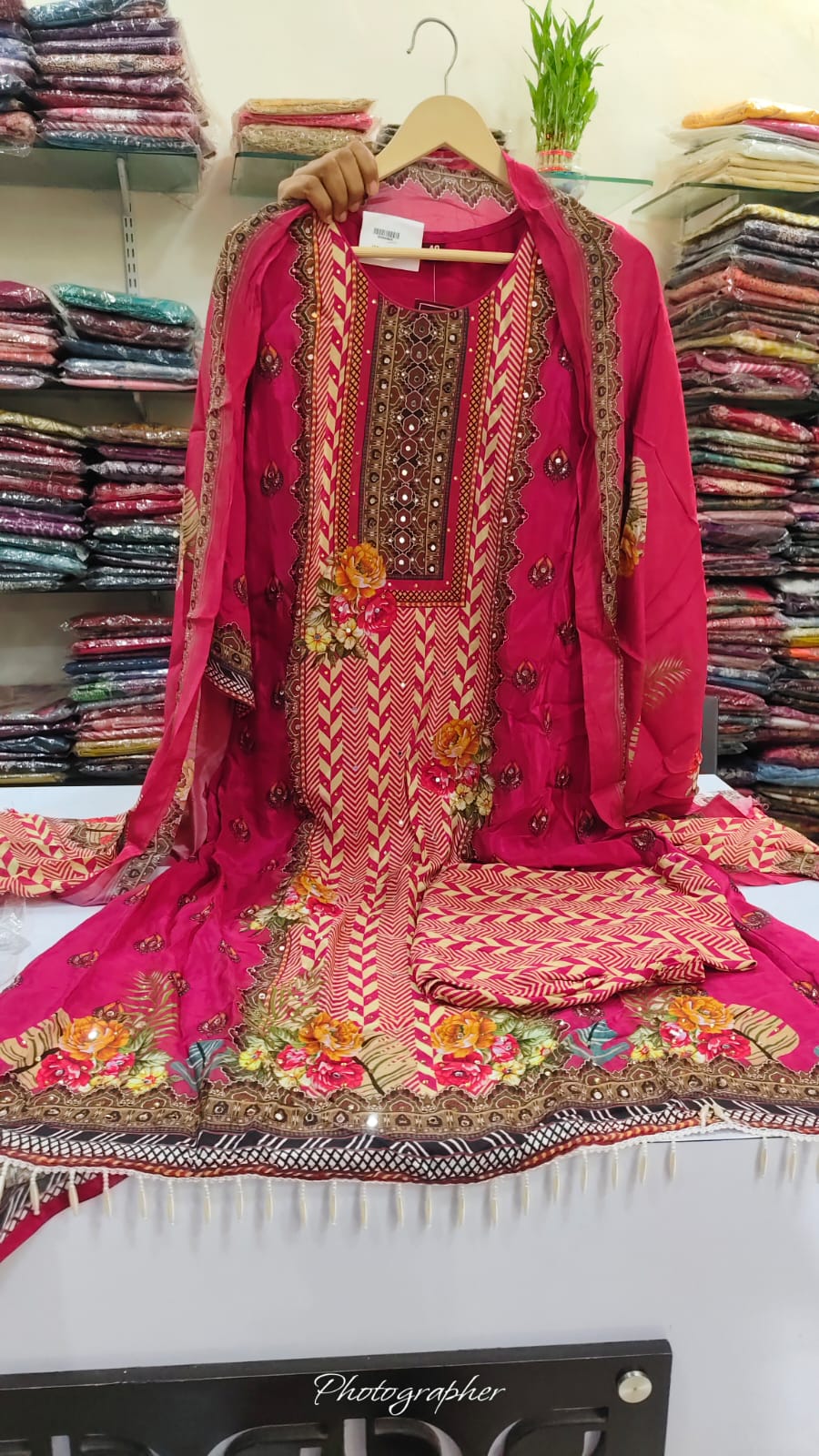 Pure crape silk three piece set (A811)