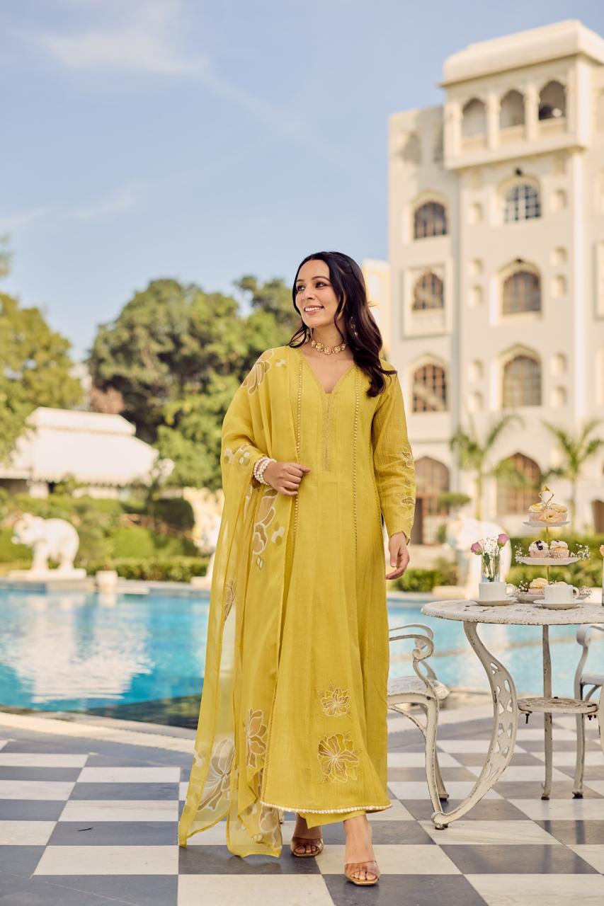 pure mul chanderi three piece set (B686)