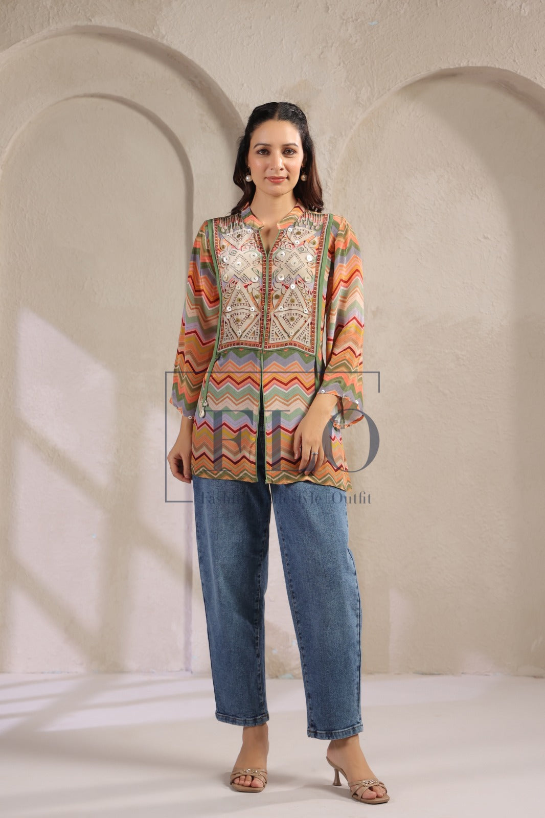 Pure crape Designer shirt (A513)