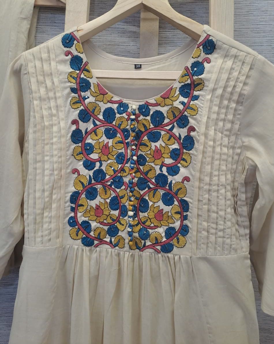 Mul cotton kalamkari dupatta three piece set (A1576)