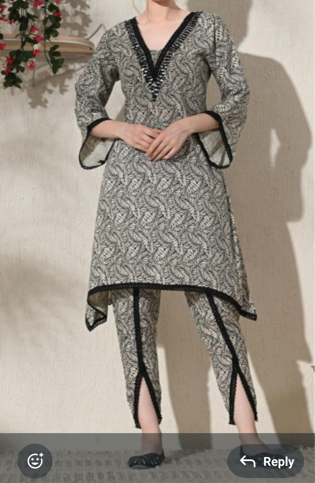 Black stylish two piece tulip cordset (A1642)