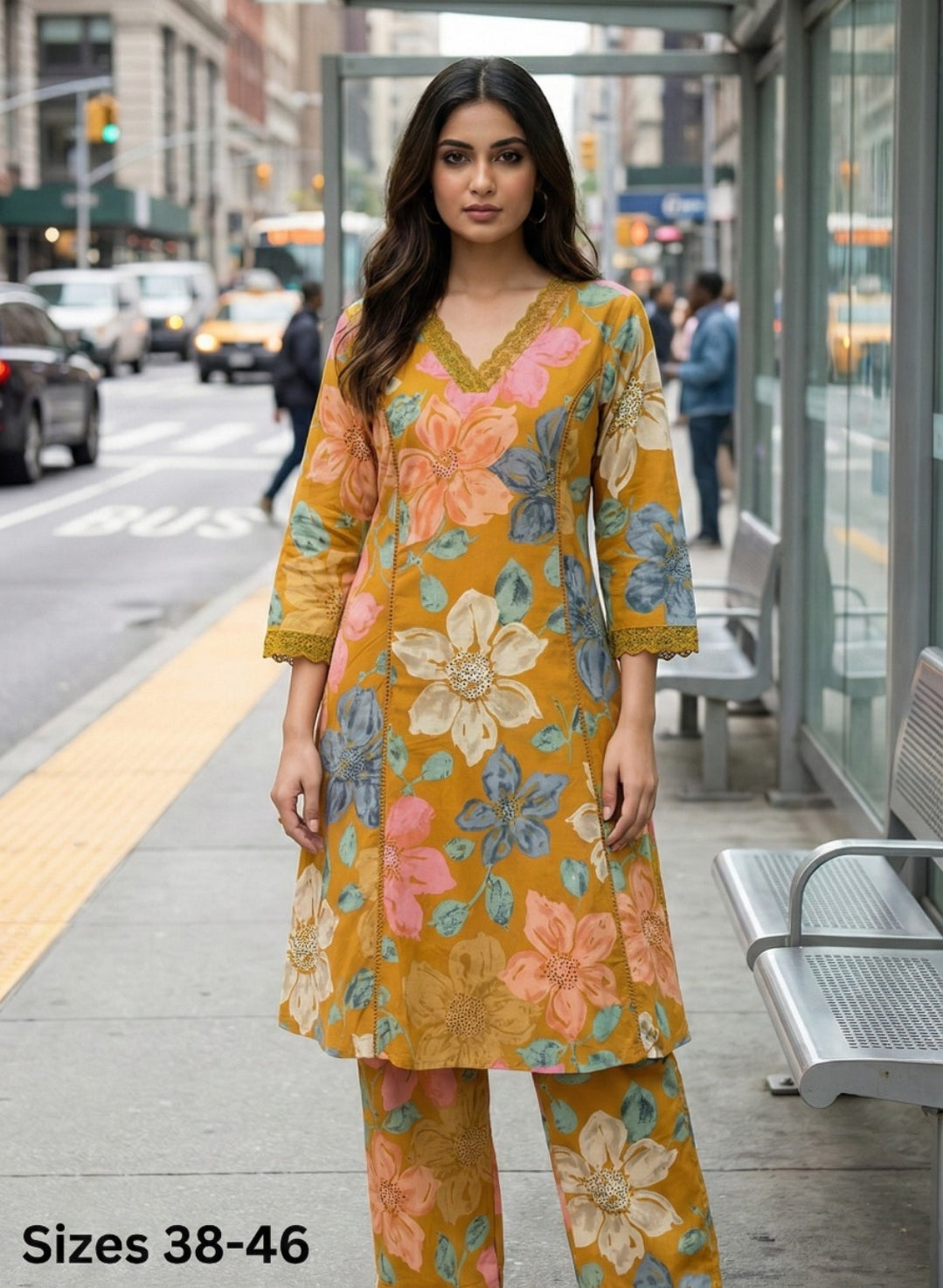 Pure cotton digital print two piece cordset (B122)