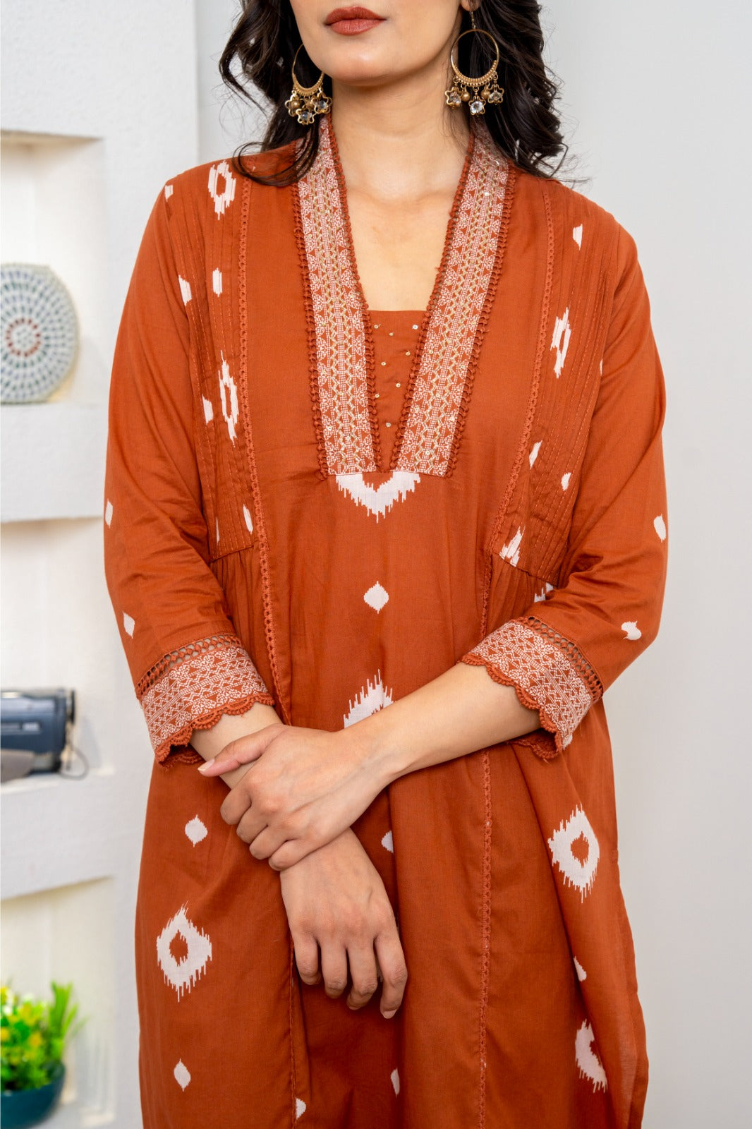 Rust pure cotton three piece set (P2104)