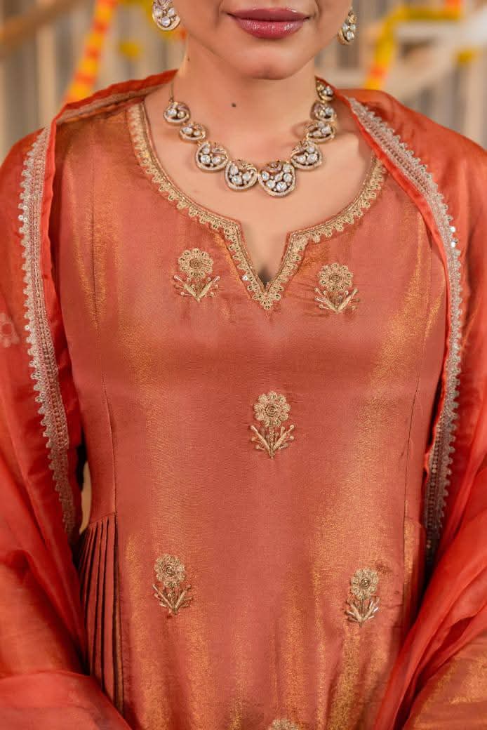 Coral peach pure tissue designer three piece set (A1139)