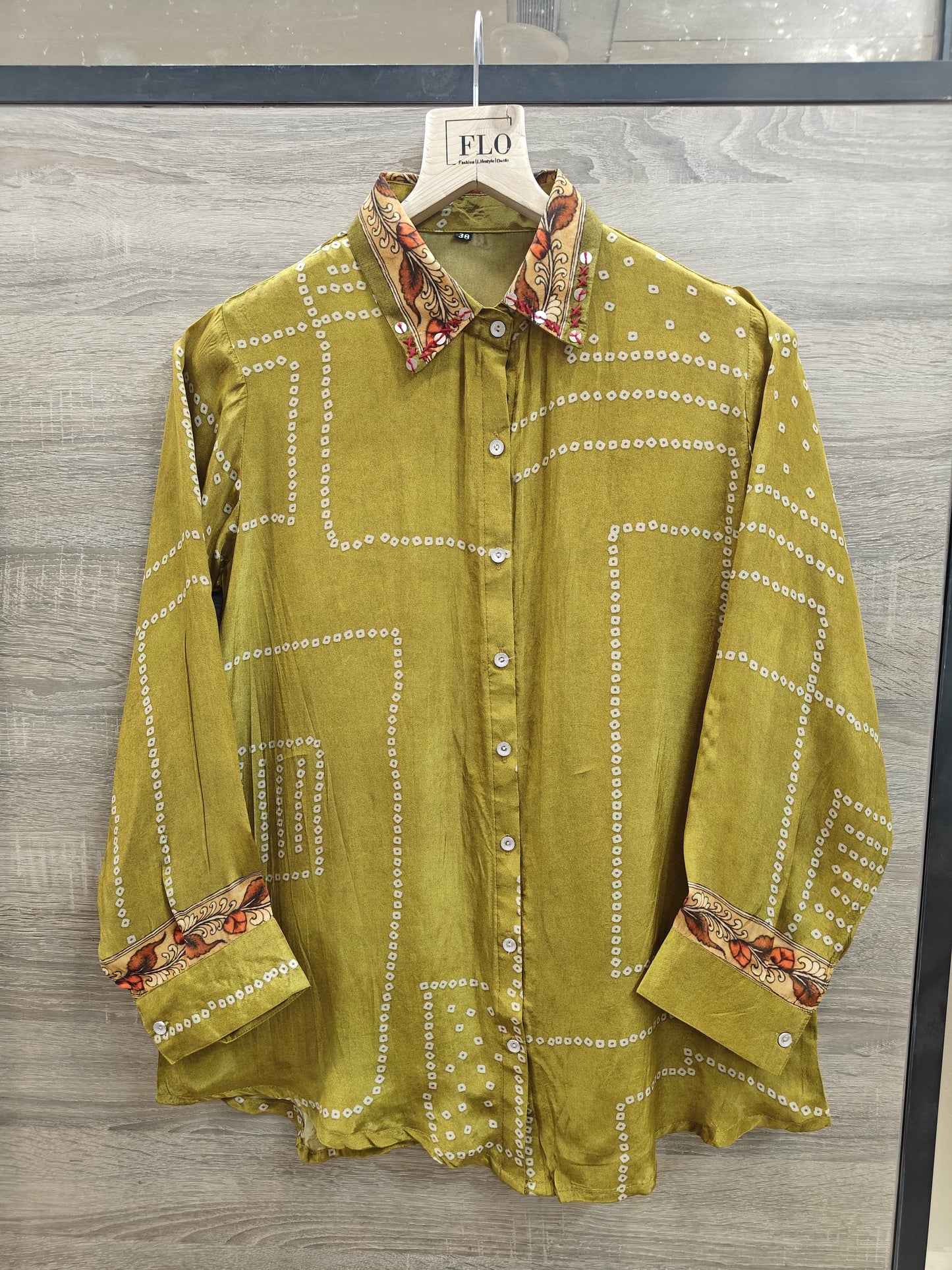 Pure crape bandani print smart shirt (B294)