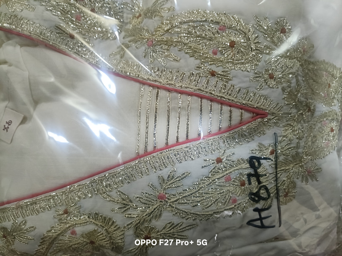 Mul cotton with lining full gota pathi work three piece set (A1879)