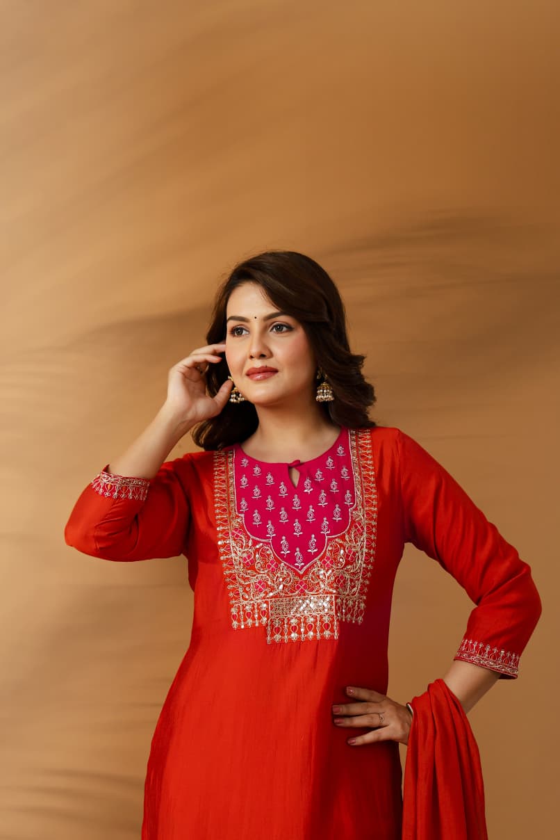 Pure Muslin three piece set (A803)