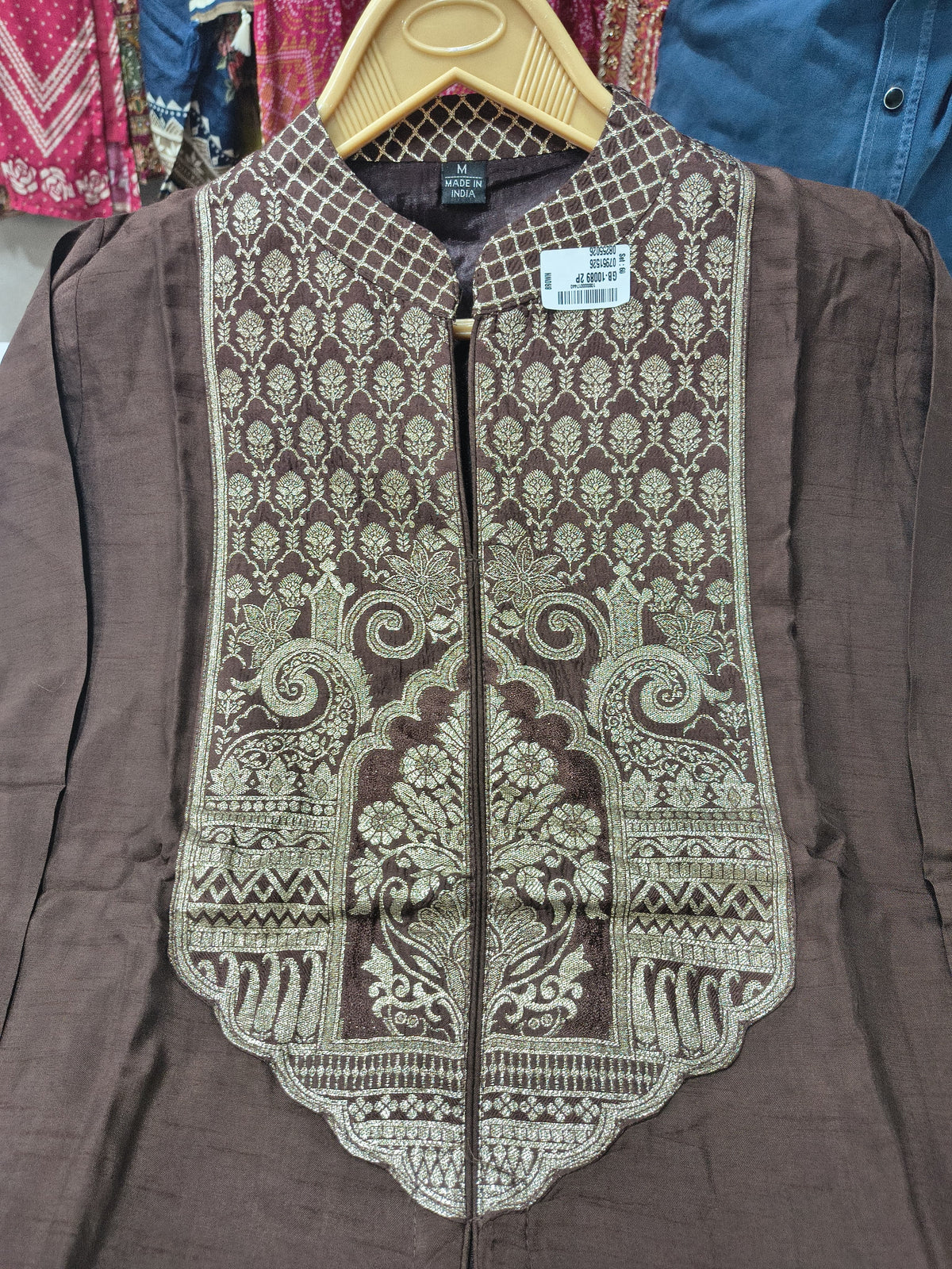 Dola silk with weaved zari work smart two piece set and complimentary potli (C477)