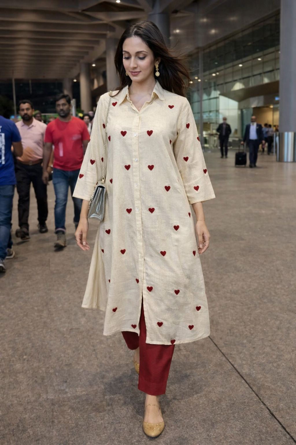 Pure cotton stylish embroidered two piece cordset (B265)