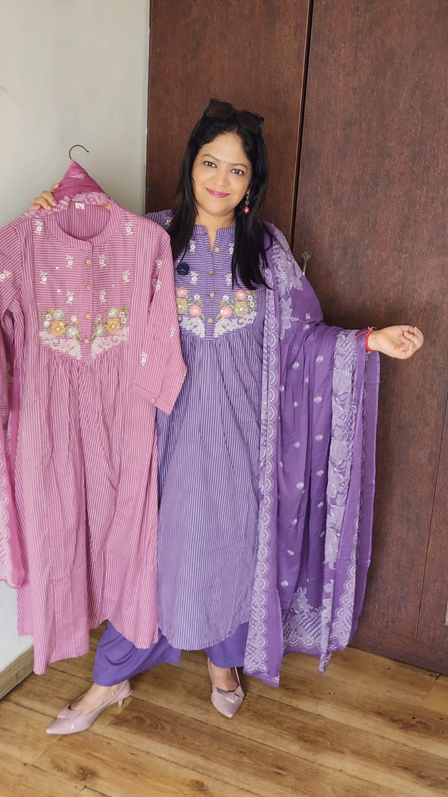 Pure cotton A line pattern three piece set (B1035)