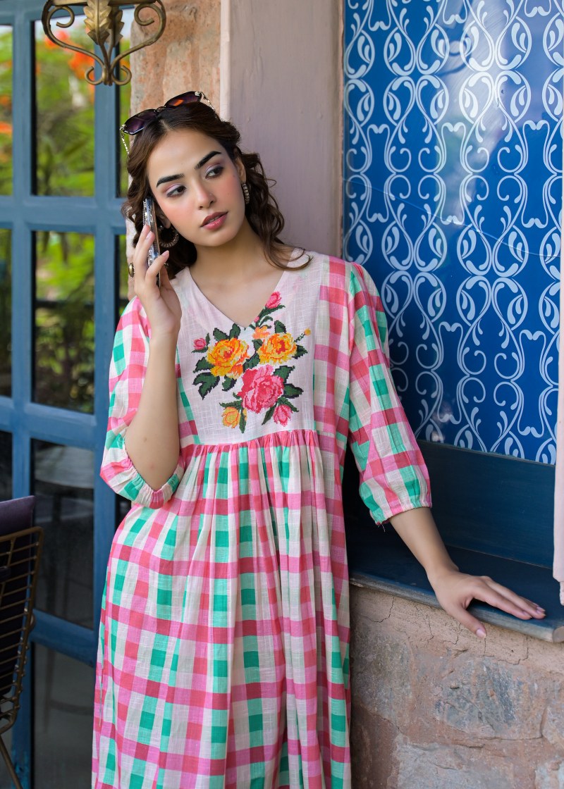 Linen one piece dress (B739)
