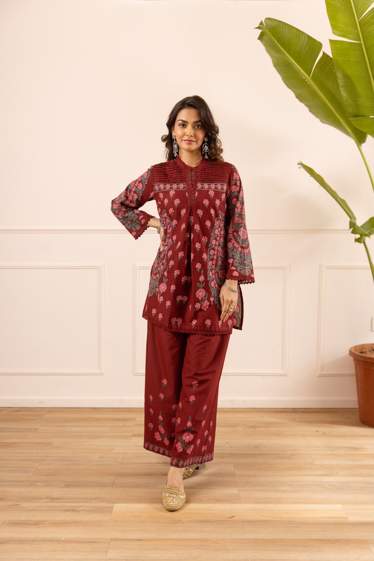 Cotton modal stylish two piece cordset digital print (S444)