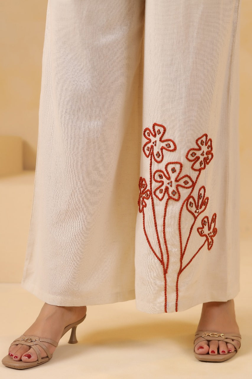 Orange with off white two piece cordset (A694)