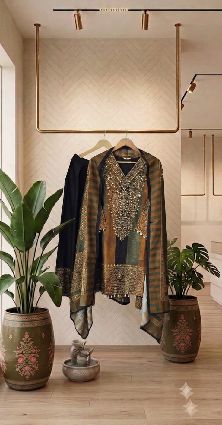 Russian silk with lining smart farshi salwar three piece set (S324)