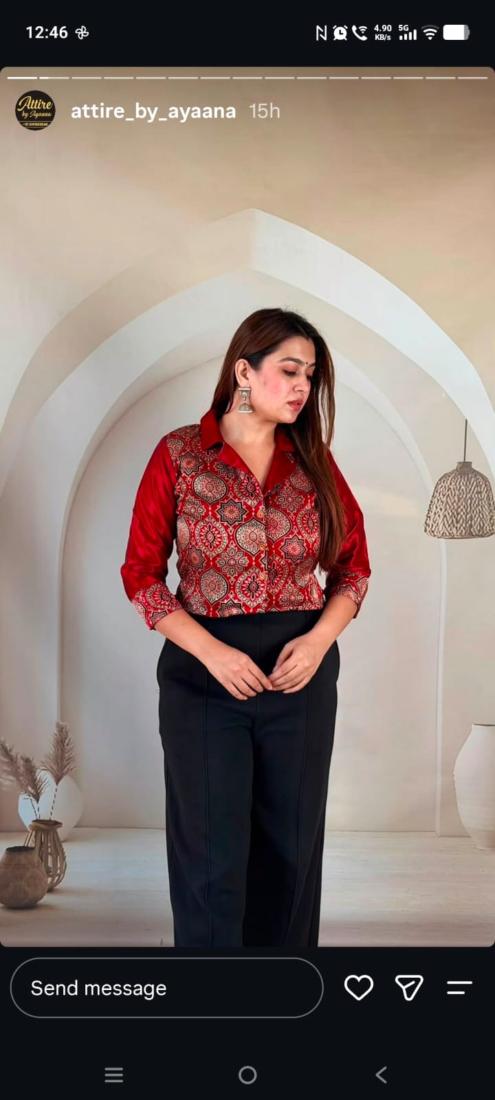 Pure mashroo gaji silk with mul lining crop top cum blouse (S406)