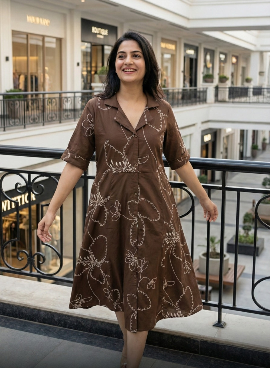 Pure cotton one piece dress length is 47 inch (B124)